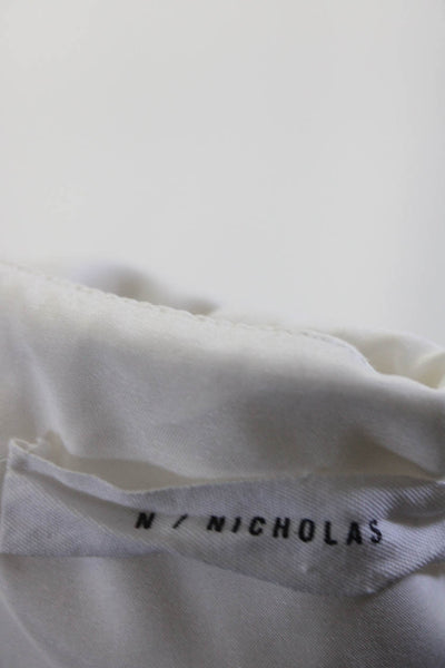 N Nicholas Womens V Neck Cropped Tank Top White Size 6