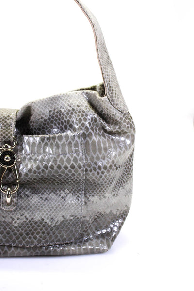 Dooney & Bourke Womens Animal Print Lobster Clasp Texture Shoulder Handbag Beige