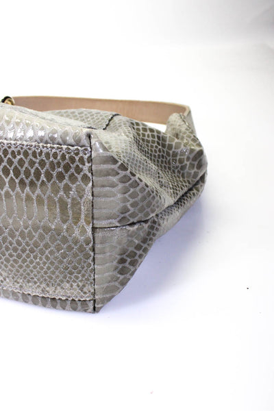 Dooney & Bourke Womens Animal Print Lobster Clasp Texture Shoulder Handbag Beige