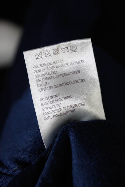 Schumacher Womens Cotton Rayon Two Button Long Sleeve Blazer Navy Blue Size S