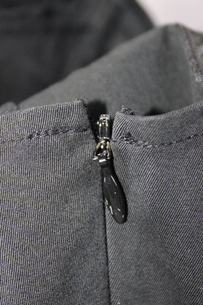 Chaiken Women's Sleeveless V-Neck Zip Up Midi Pencil Dress Black Size 12