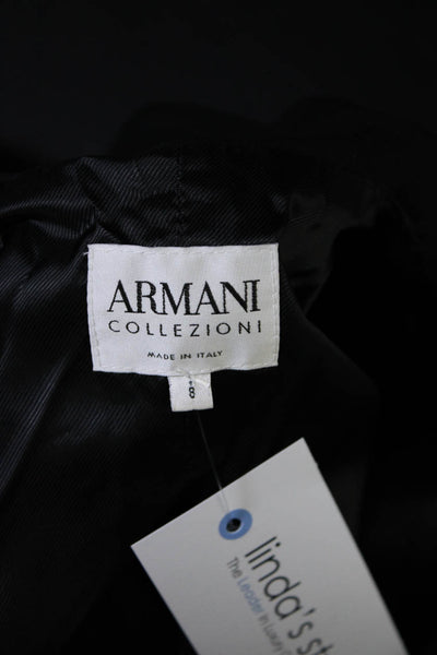 Armani Collezioni Women's Collar Long Sleeves Lined Blazer Black Size 8