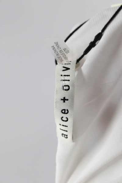 Alice + Olivia Womens Silk Sleeveless Tiered Layer Tank Top Blouse White Size XS