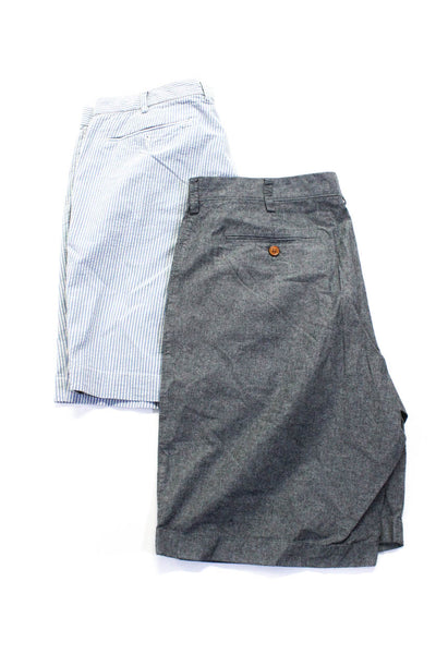 Polo Ralph Lauren J Crew Mens Cotton Stripe Button Shorts Blue Size 38 38w Lot 2