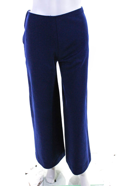 Sonia Rykiel Womens Side Zipped Back Darted Wide Leg Pants Blue Size EUR26