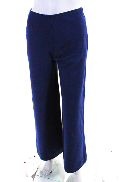 Sonia Rykiel Womens Side Zipped Back Darted Wide Leg Pants Blue Size EUR26