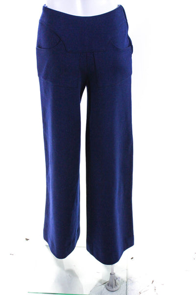 Sonia Rykiel Womens Side Zipped Back Darted Wide Leg Pants Blue Size EUR26