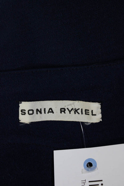 Sonia Rykiel Womens Side Zipped Back Darted Wide Leg Pants Blue Size EUR26