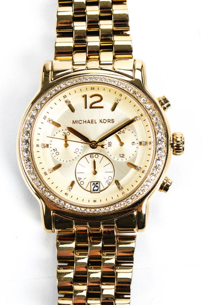 Michael Michael Kors Womens Gold Tone Stainless Steel Crystal mk-5982 Watch