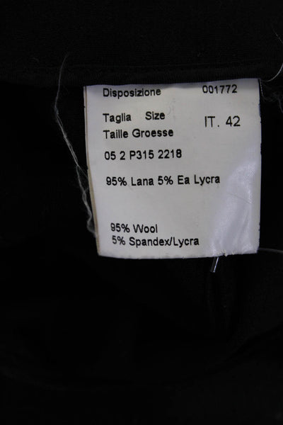 Piazza Sempione Womens Pleated Zip Buttoned Tapered Dress Pants Black Size EUR42