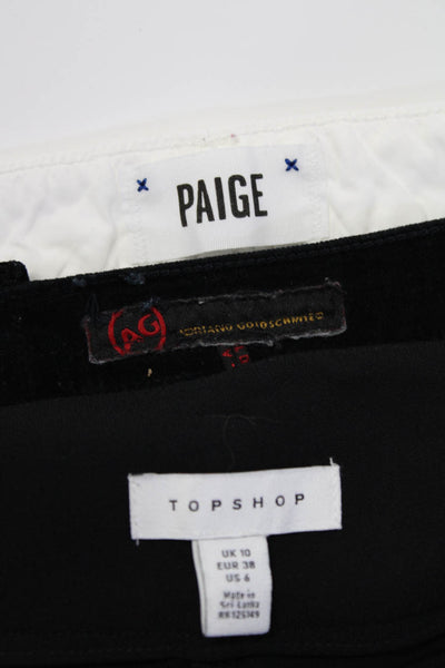 Paige AG Adriano Goldschmied Womens Buttoned Pants White Size 25 26 10 Lot 3