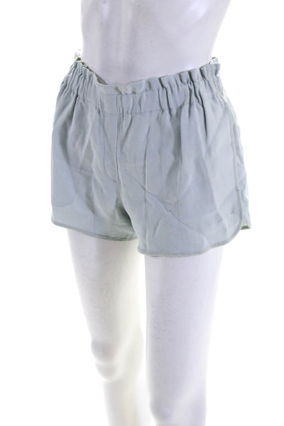 A.L.C. Womens Darte Ruffled Elastic High Waist Texture Shorts Mint Green Size XS