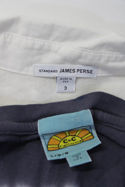 Standard James Perse C&C California Womens White Button Down Shirt Size 3 Lot 2