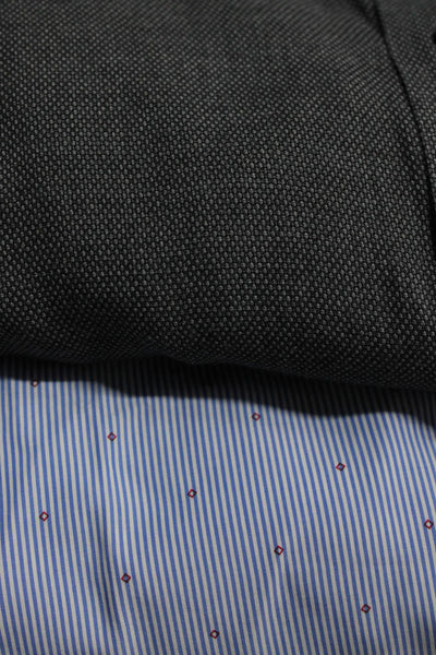 Peter Millar Men's Long Sleeve Button Down Shirts Blue Gray Size L Lot 2