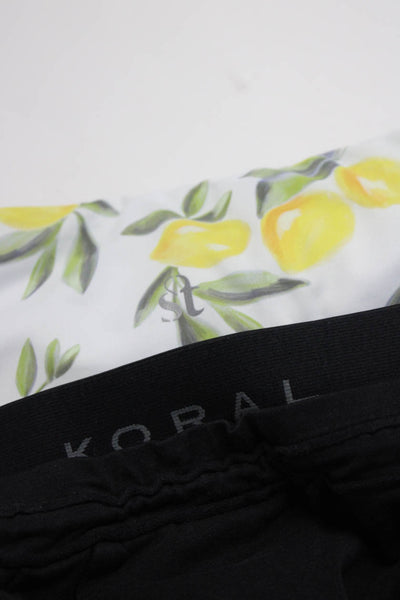 Strut This Koral Womens High Waist Lemon Print Leggings Yellow Size O/S S, Lot 2