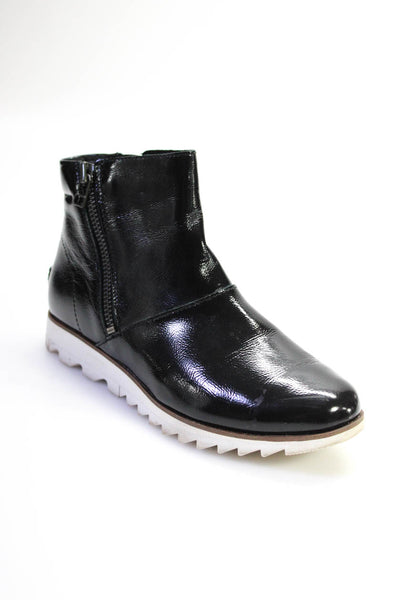 Sorel Women's Harlow Round Toe Zip Waterproof Ankle Boots Black Size 7