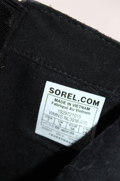 Sorel Women's Harlow Round Toe Zip Waterproof Ankle Boots Black Size 7