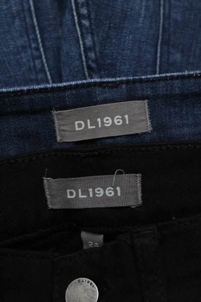 DL1961 Women's Slim Frayed Hem Dark Wash Jeans Blue Size 26 24, Lot 2