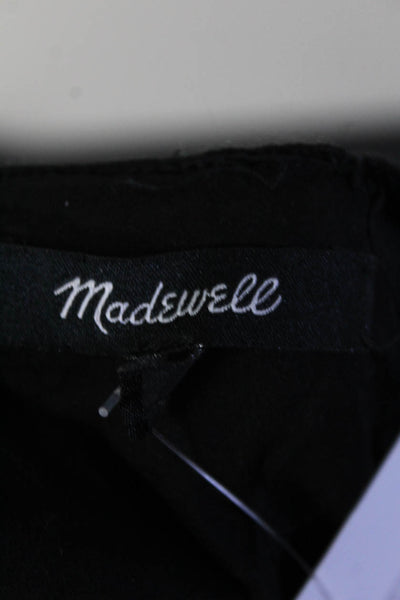 Madewell Women's Sleeveless Textured Fringe Shift Dress Black Size 0
