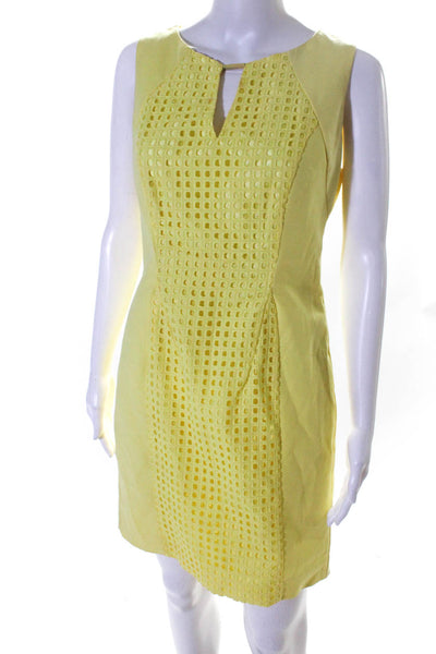Calvin Klein  Women's Lined Sleeveless V-Neck Midi Dress Yellow Size M