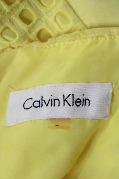 Calvin Klein  Women's Lined Sleeveless V-Neck Midi Dress Yellow Size M
