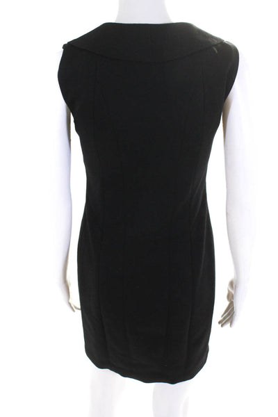T Tahari Women's Round Neck Sleeveless A-Line Mini Dress Black Size 2