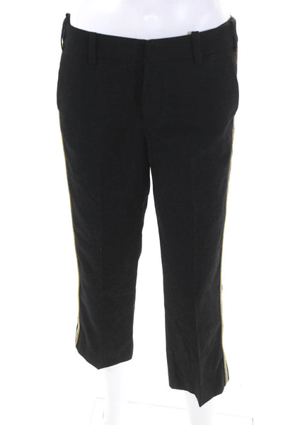 Zadig & Voltaire Womens Striped Hook & Eye Buttoned Dress Pants Black Size EUR36