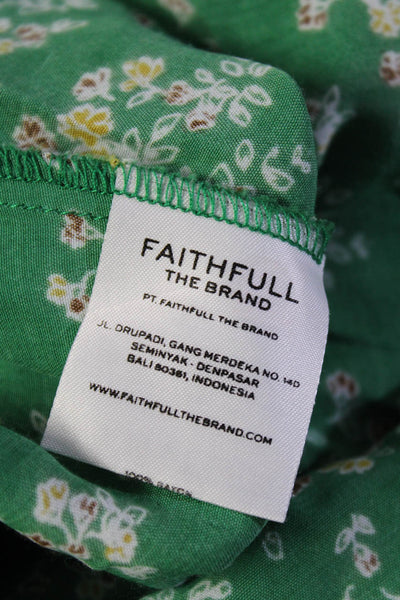 Faithfull The Brand Womens Spaghetti Straps Cutout Back Mini Dress Floral Size L