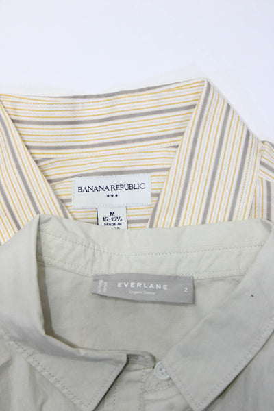 Banana Republic Everlane Mens Button Down Shirts Size 15 15.5 Medium 2 Lot 2