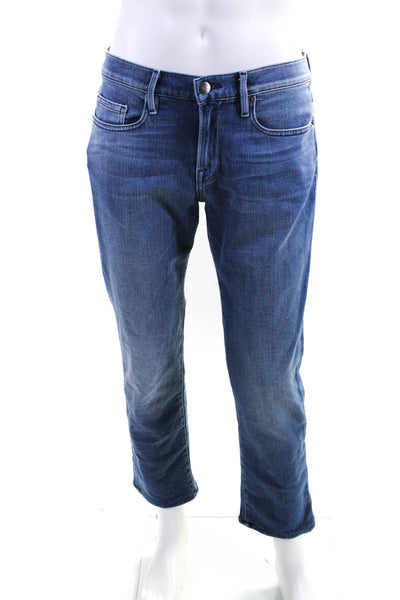 Frame Mens L'Homme Slim Leg Zipper Fly Jeans Pants Light Blue Size 30