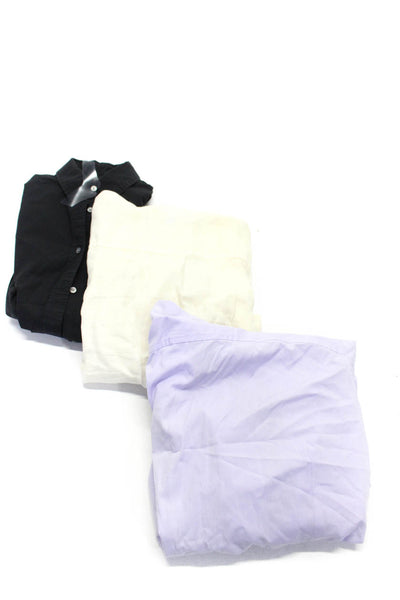 J Crew Brooks Brothers Womens Button Down Shirts White Black Lavender Size 4 Lot