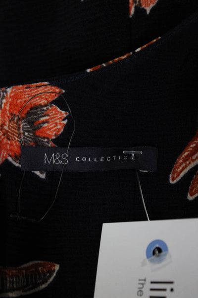 M&S Collection Womens Floral Print Cut Out Sheath Dress Blue Pink Size 42EU