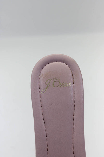 J Crew Women's Suede Peep Toe Slip On Flats Pink Size 9