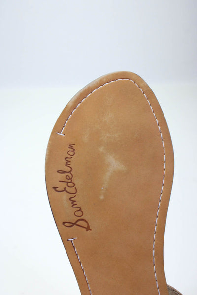 Sam Edelman Women's Peep Toe Ankle Strap Tassel Sandals Brown Size 8