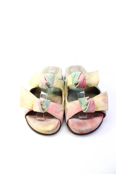 Alexandre Birman Womens Multicolor Double Knot Strap Flat Sandals Shoes Size 8