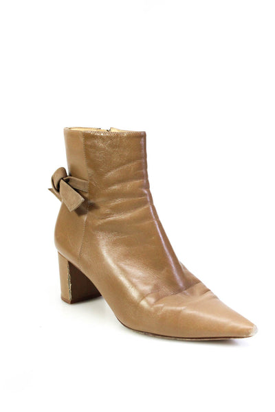 Alexandre Birman Womens Brown Knot Detail Zip Ankle Boots Shoes Size 8