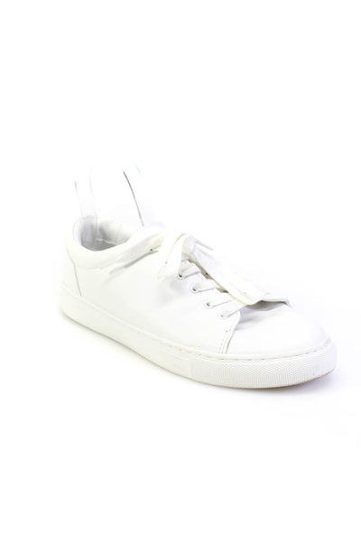 J Crew Womens Leather Low Top Lace Up Sneakers White Size 8.5