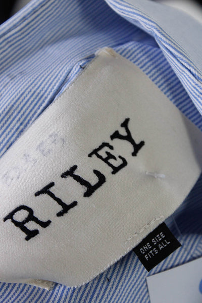 Riley Mens Long Sleeve Pinstripe Collared Button Down Shirt Blue One Size