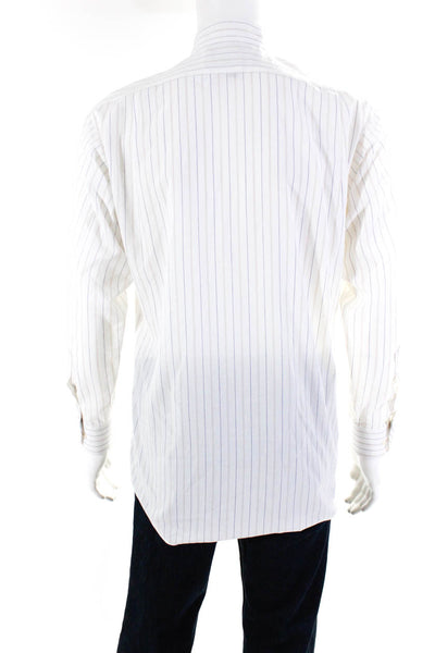 Riley Mens Single Pocket Striped Button Down Shirt White One Size Fits All