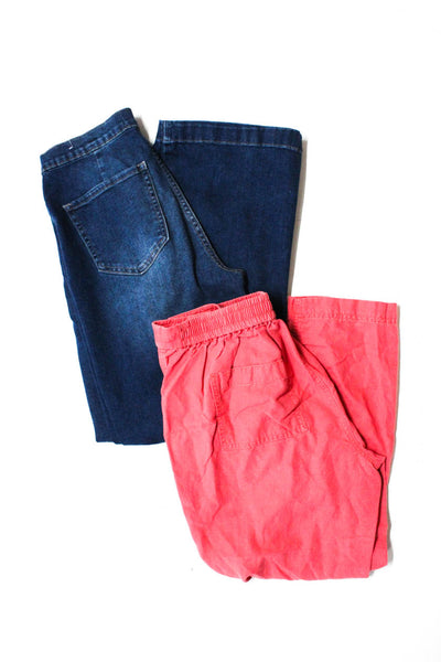 J Crew Nicole Miller Womens Jeans Red Linen High Rise Pants Size S 6 lot 2