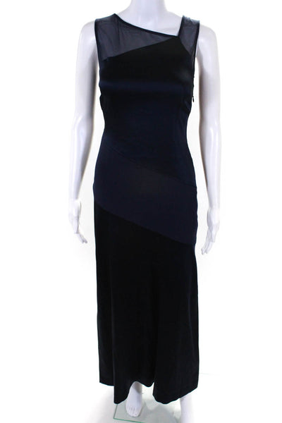 Halston Heritage Womens Sleeveless Evening Gown Midnight Blue Size 2