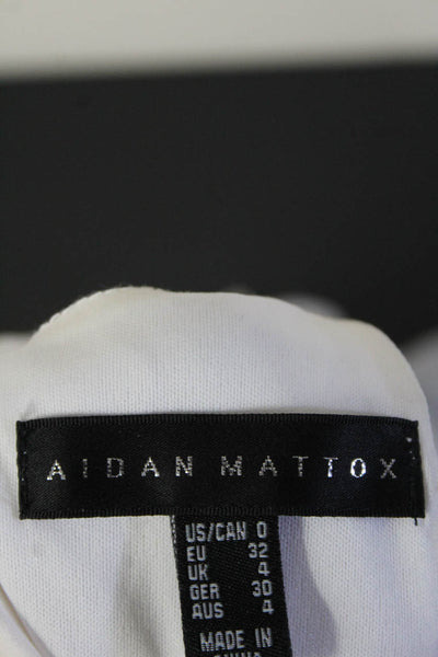 Aidan Mattox Womens Silk Lace Sleeveless Gown White Black Size 0