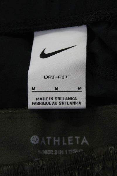 Nike Athleta Womens Pants Black Green Size Medium Small Lot 2