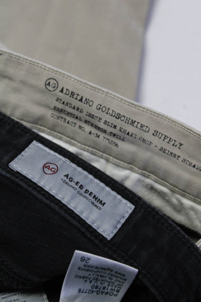 AG Adriano Goldschmied Womens Crop Flare Jeans Khaki Pants Size 26 27 Lot 2