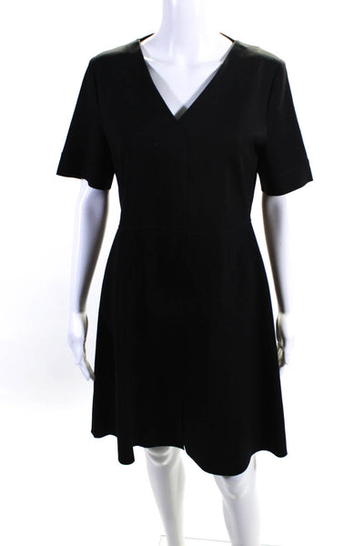 Gerard Darel Womens Short Sleeves V Neck A Line Dress Black Size EUR 42