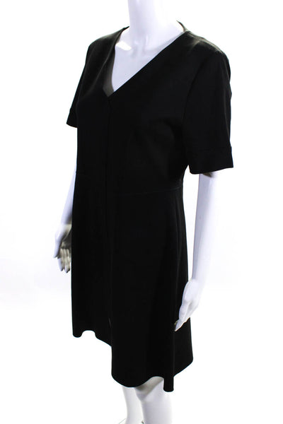 Gerard Darel Womens Short Sleeves V Neck A Line Dress Black Size EUR 42