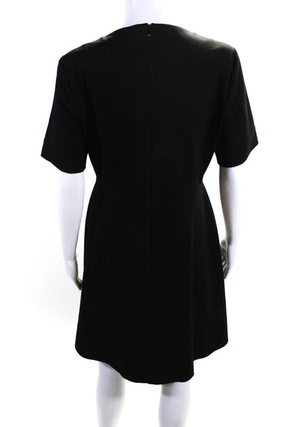 Gerard Darel Womens Short Sleeves V Neck A Line Dress Black Size EUR 42