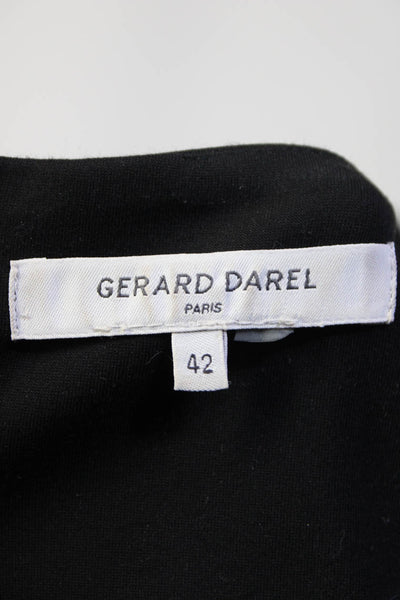 Gerard Darel Womens Short Sleeves V Neck A Line Dress Black Size EUR 42