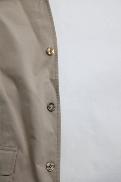 Brooks Brothers Mens Cotton Three Button Split Hem Blazer Jacket Beige Size 42