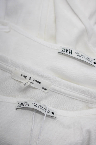 Zara Rag & Bone Womens Sleeveless Long Sleeve Tank Tops White Size XS M L Lot 3